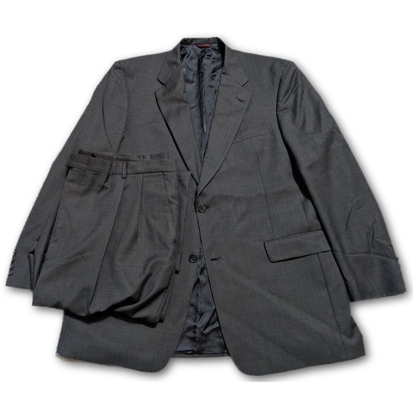 Hart Schaffner Marx Other - Hart Schaffner Marx Mens 2 Piece Suit Gray 46L 40x30 Union USA Made Wool Regular
